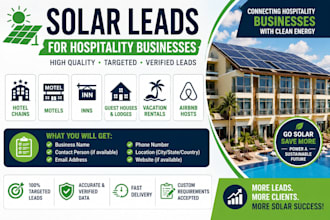 generate hotels chains motels inns guest lodges vacation airbnb hosts solar lead