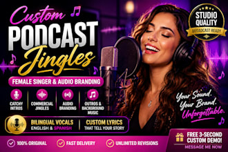 sing, produce podcast jingle music, rap jingle, podcast intros, and theme song