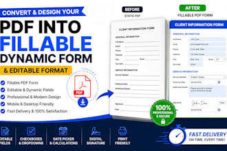 convert and design your pdf into fillable dynamic form and editable format