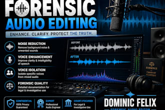 do forensic audio editing, cleanup, noise reduction, and voice isolation