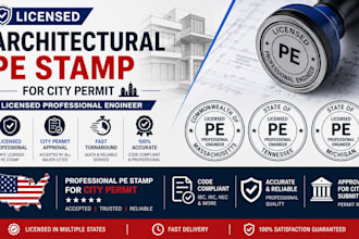 architectural pe stamp massachusetts tennessee michigan for city permit