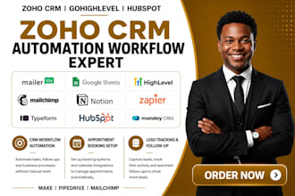 setup zoho CRM appointment system zapier automation workflows and data migration