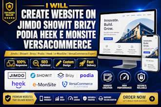 create website on jimdo showit brizy podia heek e monsite versacommerce expert