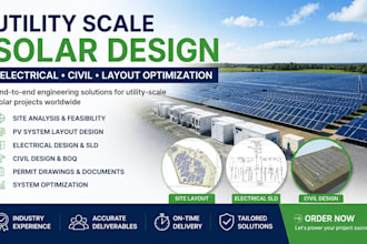utility scale solar electrical site design civil and system layout optimization