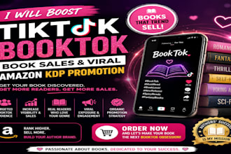 boost tiktok booktok book sales viral booktok promotion amazon kdp promotion