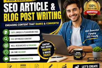 write SEO optimized articles and blog posts in arabic and english