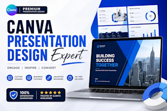 design modern canva presentation slides and pitch decks
