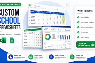 create custom school spreadsheets, gradebooks, attendance trackers and dashboard