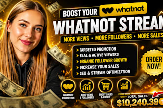 promote your whatnot stream seo to boost whatnot views, followers and sales