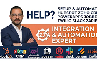 setup and automate hubspot zoho CRM powerapps jobber twilio slack jotform zapier