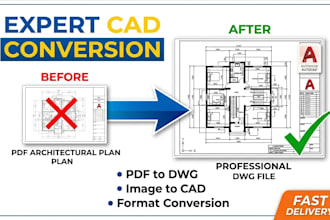 do cad conversion, PDF to dwg, image to cad and format conversion