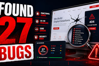 website testing QA testing usability testing UI UX audit and detailed bug report