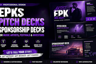 design epks, pitch decks, and sponsorship decks for music artists, festivals