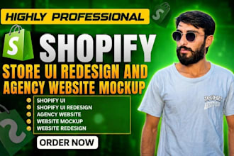do shopify store UI redesign and agency website mockup