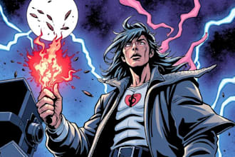comic book illustration with comic book illustrator