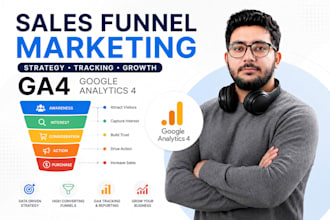 setup google analytics 4 using tag manager with sale funnel