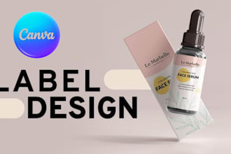 design luxury skincare, cosmetic, and supplement labels in canva