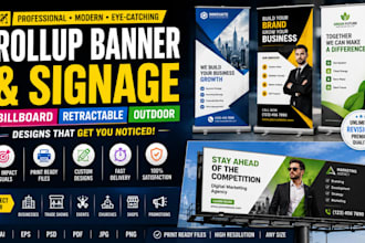 design rollup banner billboard signage retractable pullup popup tradeshow banner