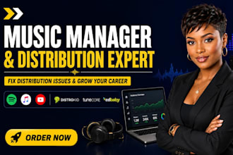 be music manager to fix distribution issues, music marketing and music promotion