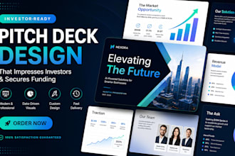 design or redesign investor pitch deck, powerpoint presentation or google slides