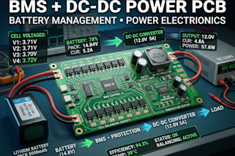 design battery management system pcb with dc dc converter and power electronics