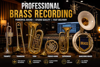 record professional trumpet, trombone, tuba, french horn, euphonium brass tracks