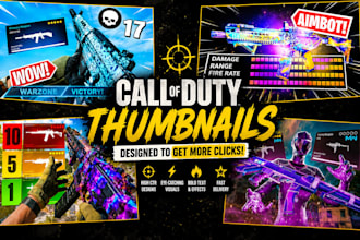 design a bo7 or warzone gaming youtube thumbnail