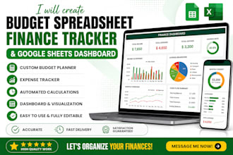 build monthly budget tracker, finance tracker, expense tracker on google sheet