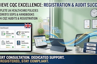 create UK healthcare policies, care agency sops, cqc audit and handbooks