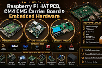 design raspberry pi hat pcb, cm4 cm5 carrier board and embedded hardware