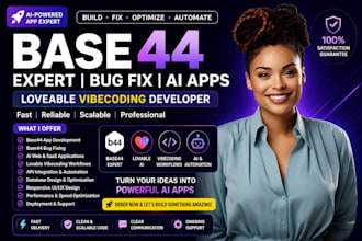 base44 base44 expert, fix base44 bugs, lovable and vibecoding workflows