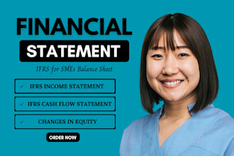 prepare ifrs income statement balance sheet cash flow and equity report