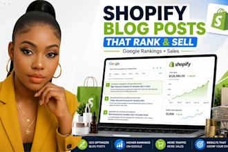 write SEO blog posts for shopify stores with complete on page optimization