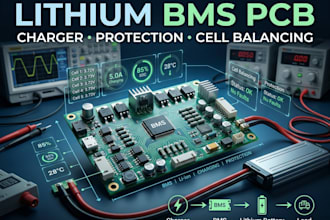 develop bms pcb with lithium battery charger and battery protection system