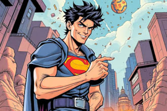 comic book illustration with comic book illustrator