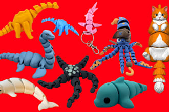 create custom 3d articulated flexi dragon, fidget toy stl model for 3d printing