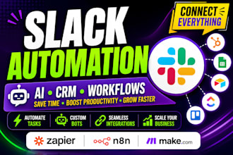 setup slack automation, slack integration and ai workflows using zapier, n8n