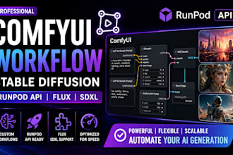 create comfyui workflow stable diffusion runpod API flux sdxl