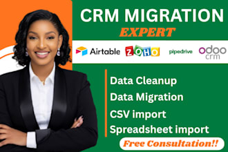 clean duplicate records,transfer deal history to  odoo,airtable, pipedrive, zoho