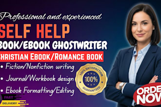 be self help ebook writer, self help journal, ghostwriter, non fiction ebook