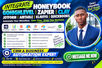 integrate honeybook gohighlevel zapier clay jotform airtable klaviyo quickbooks