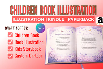 illustrate colorful children book illustrations for kids stories