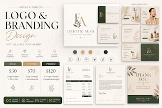 design elegant signature logo with full branding kit