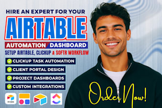 setup airtable, clickup, softr workflow, airtable automation, airtable dashboard