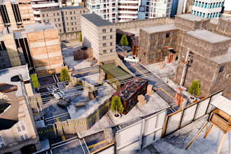 create 3d game environment 3d map design environment scenes, assets in blender