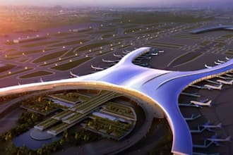 make a realistic airport interior design, 2d runway, signage design,2d aviation