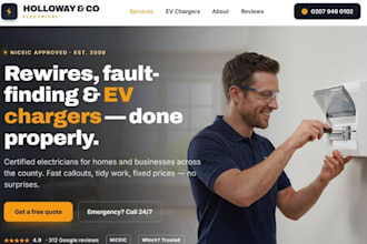 design squarespace electrician website hvac website construction company website