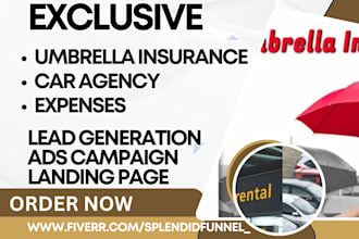 generate umbrella insurance truck auto car agency leads build insurance website