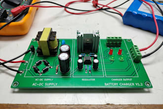 design battery charger pcb with ac dc power supply and voltage regulator circuit