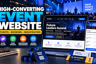 design event website conference website ticket booking and event booking website